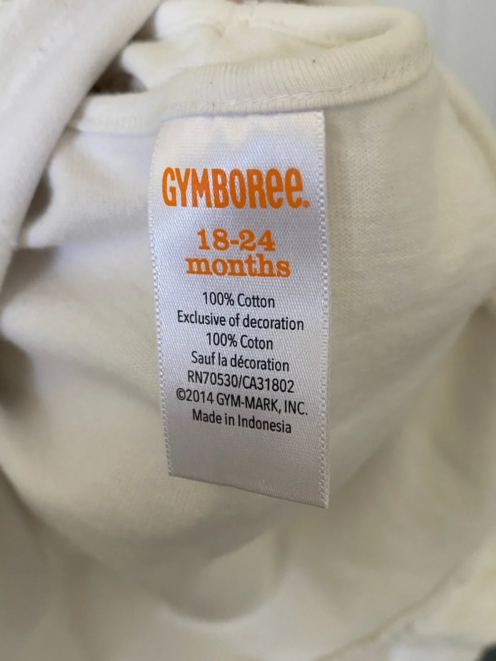 Gymboree White Long-Sleeve Top with Red & Navy Dog Applique and Ruffle Hem